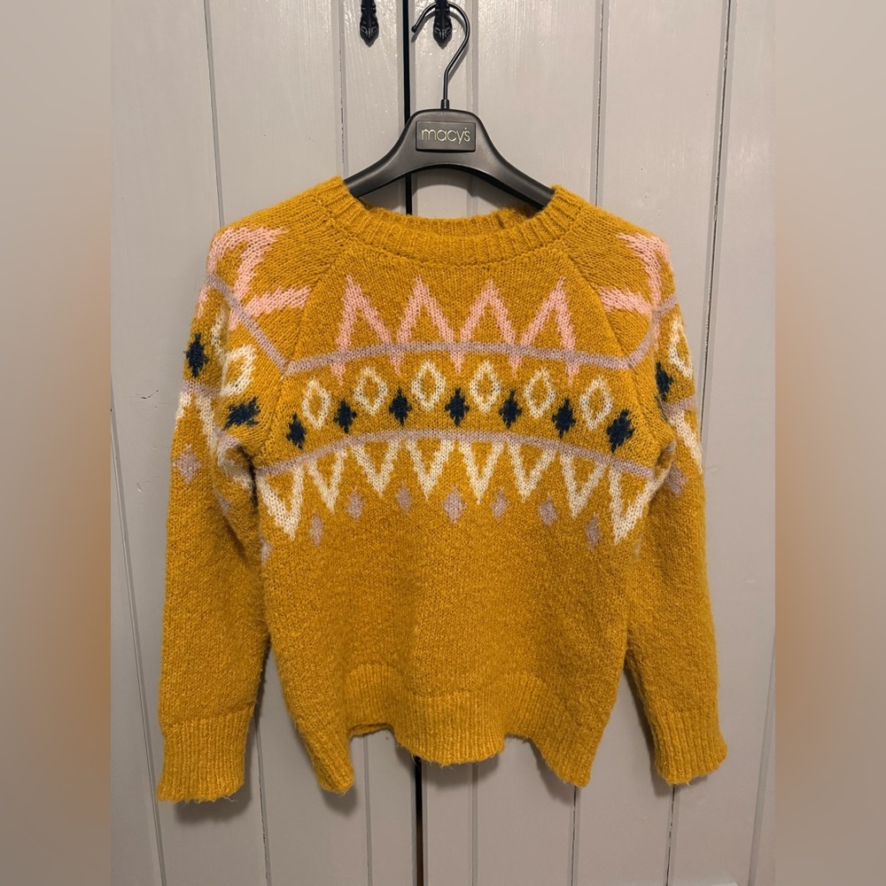 Cat & Jack Mustard Geometric Sweater